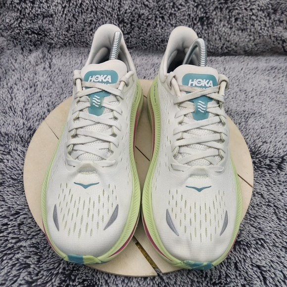 Hoka One One Kawana White Green Athletic Running Shoes Women’s Size 9 - Picture 3 of 9